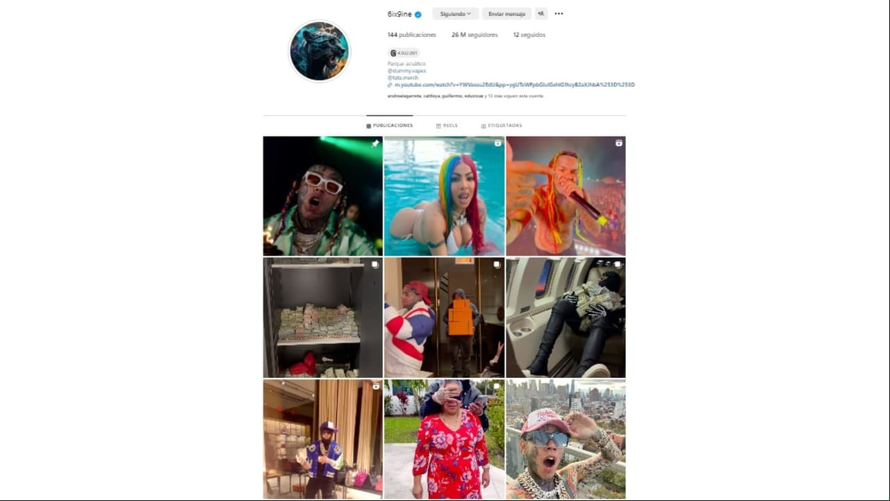 Tekashi eliminó de su 'feed' de Instagram los 'post' dedicados a Yailin.