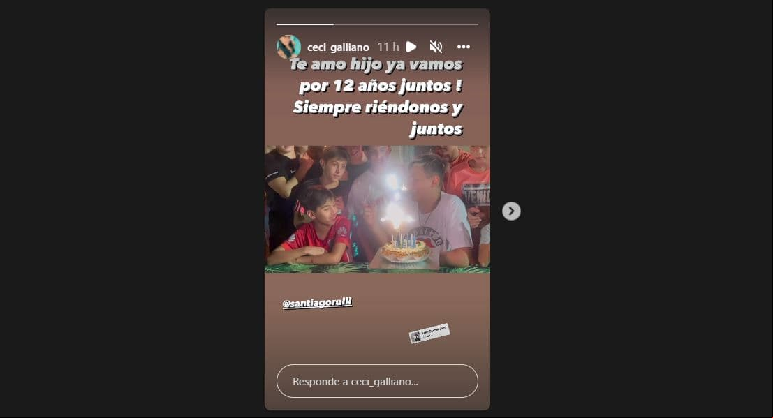 Cecilia Galliano sorprendió con foto del festejo de su hijo Santiago.