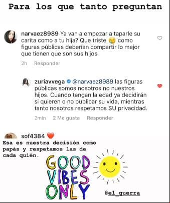 Zuria Vega dijo que hasta que sus hijos sean mayores y puedan decidir, ella protegerá su privacidad.