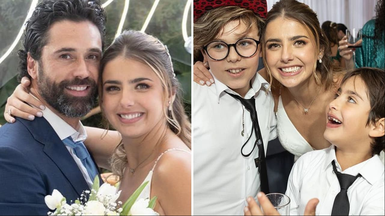 Matías Novoa publica foto de Michelle Renaud con su "niño, su adolescente y su bebé"