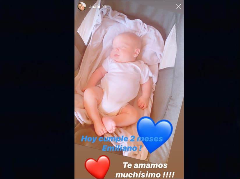 Anahí celebra los primeros dos meses de vida de su hijo Emiliano