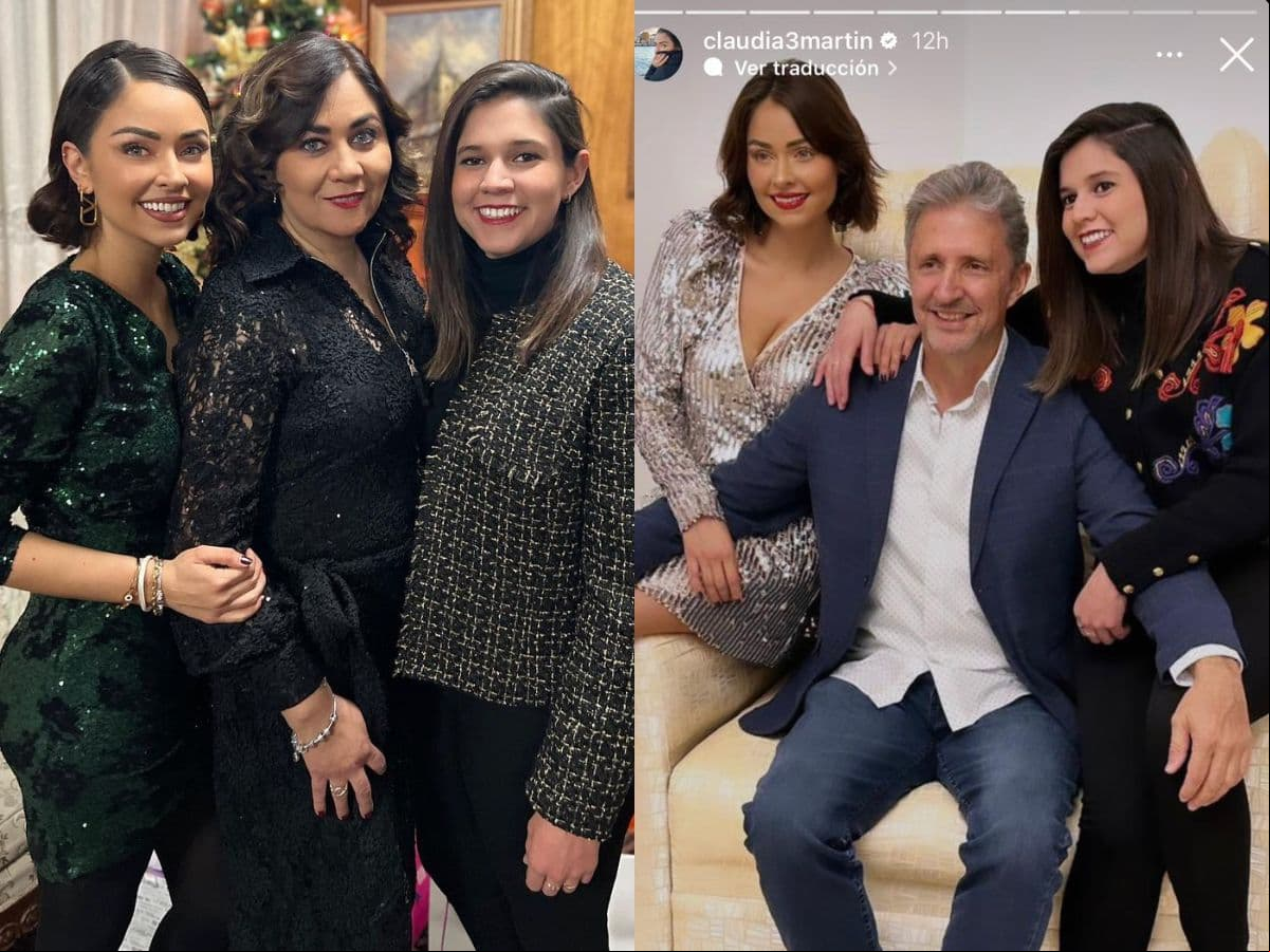 Claudia Martín junto a sus papás.