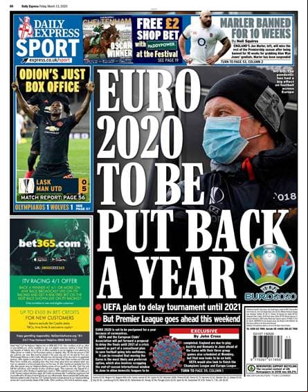 La prensa en el mundo deportivo reacciona ante la inminente crisis que se vive a causa del COVID-19 ¡Así las portadas en los diarios deportivos más importantes!