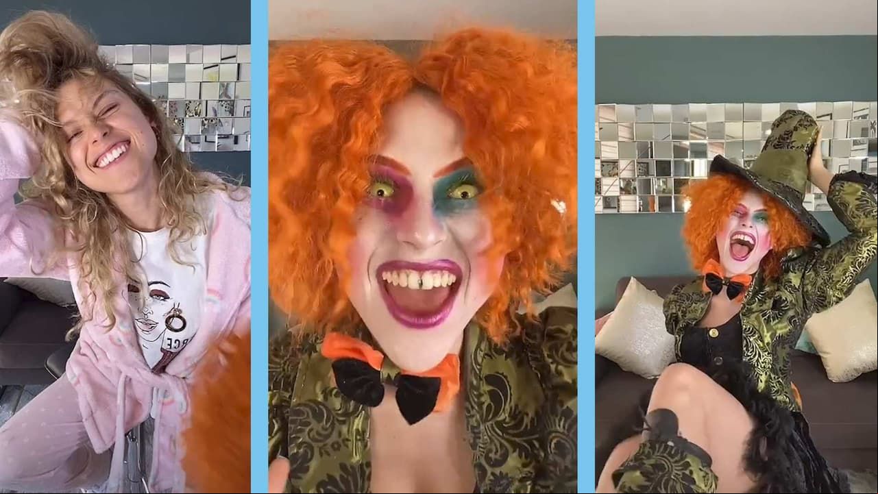 De "Divina" al "Sombrerero loco": Natalia Juárez sorprende con espeluznante disfraz