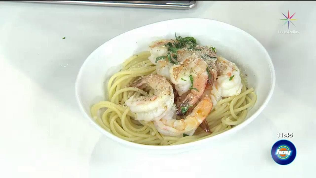 Cocina "Pasta con camarones"