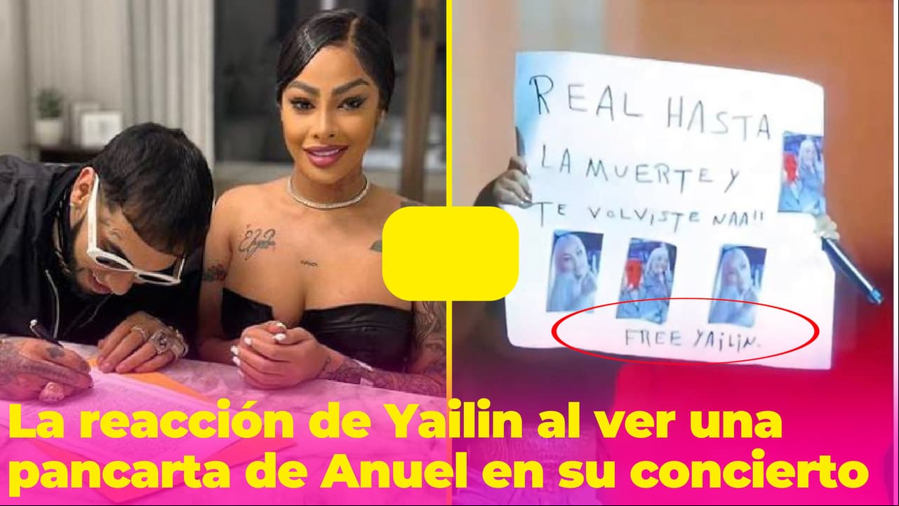 A Yailin le llevaron una pancarta de Anuel a su concierto y así reaccionó ella