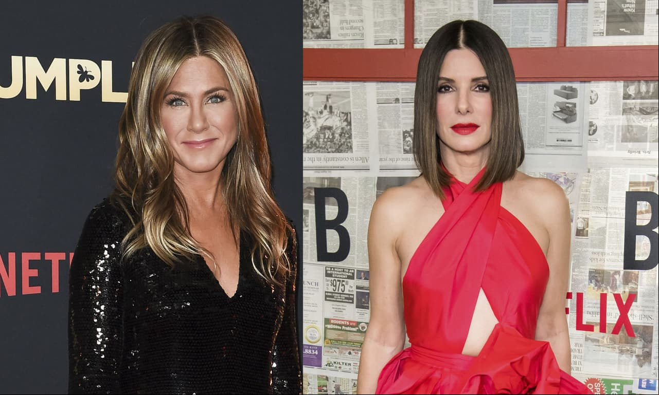 Sorprende beso entre Jennifer Aniston y Sandra Bullock