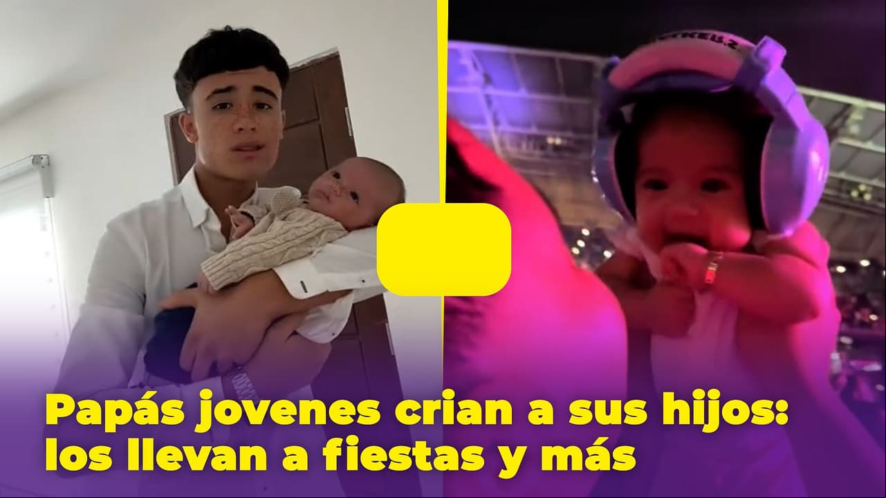 Papás jóvenes muestran cómo crían a sus hijos, a pesar de las críticas: les enseñan a bailar reggaetón y más