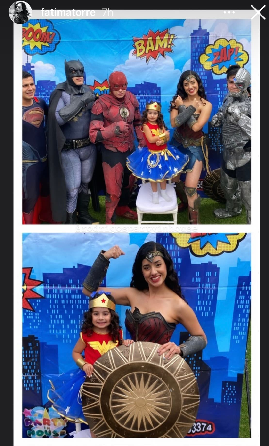 Y, claro, como es común en las fiestas infantiles, el festejo de Isabella contó con la presencia de diversos superhéroes del Universo de DC Comics, incluyendo a la famosa 'Mujer Maravilla'.