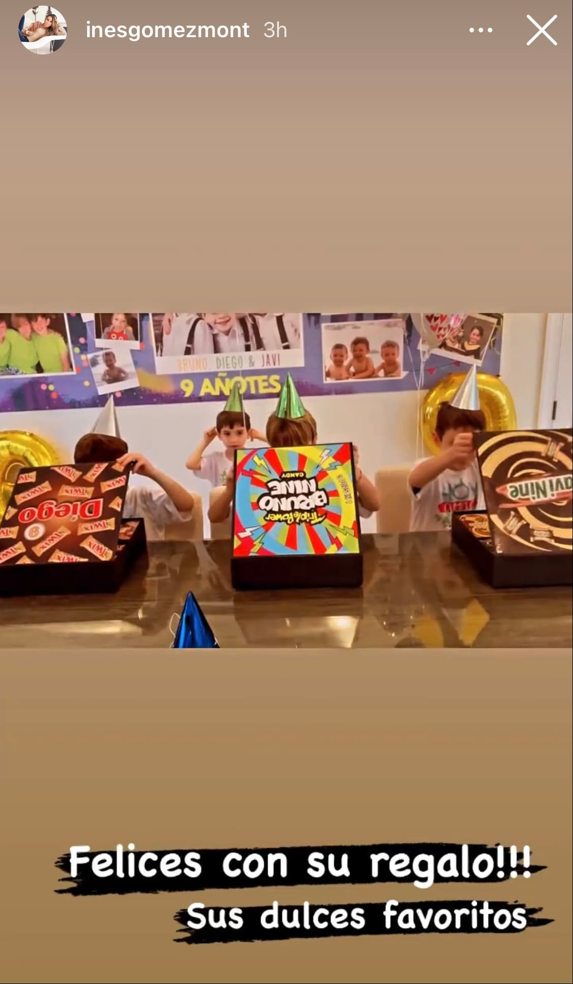 Del mismo modo, se pudo apreciar los deliciosos regalos que recibieron, pues cada uno obtuvo una caja personalizada con sus dulces y chocolates favoritos.
