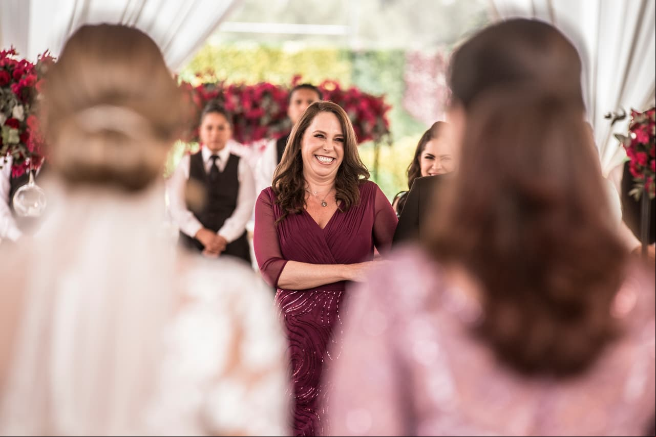Luchita se veía radiante en la boda de sus retoños.