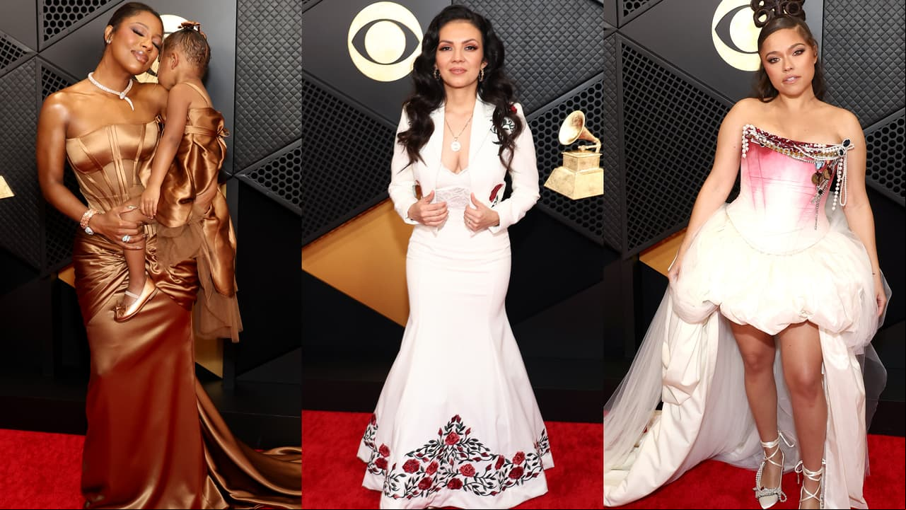 Victoria Monét, una de las más nominadas de la noche; Lupita Infante, y Eryn Allen Kane.