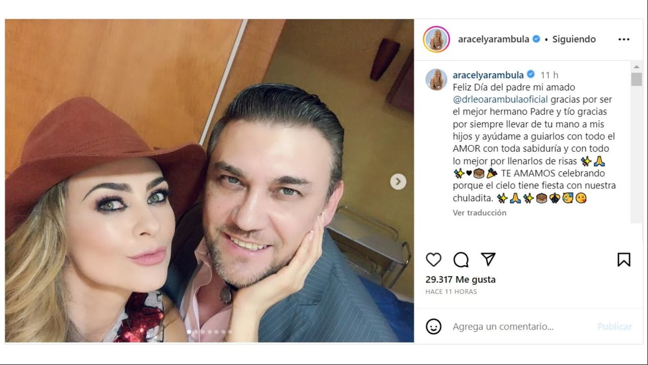 Aracely Arámbula felicita al "padre" de sus hijos.