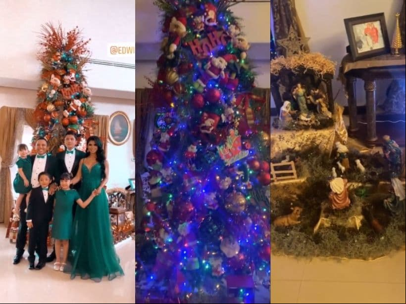 Edwin Luna y Kimberly Flores también fueron invadidos por el espíritu navideño, pues a través de sus redes sociales impactaron con su árbol de Navidad, su nacimiento y los adornos que colocaron en cada uno de los rincones de su casa.