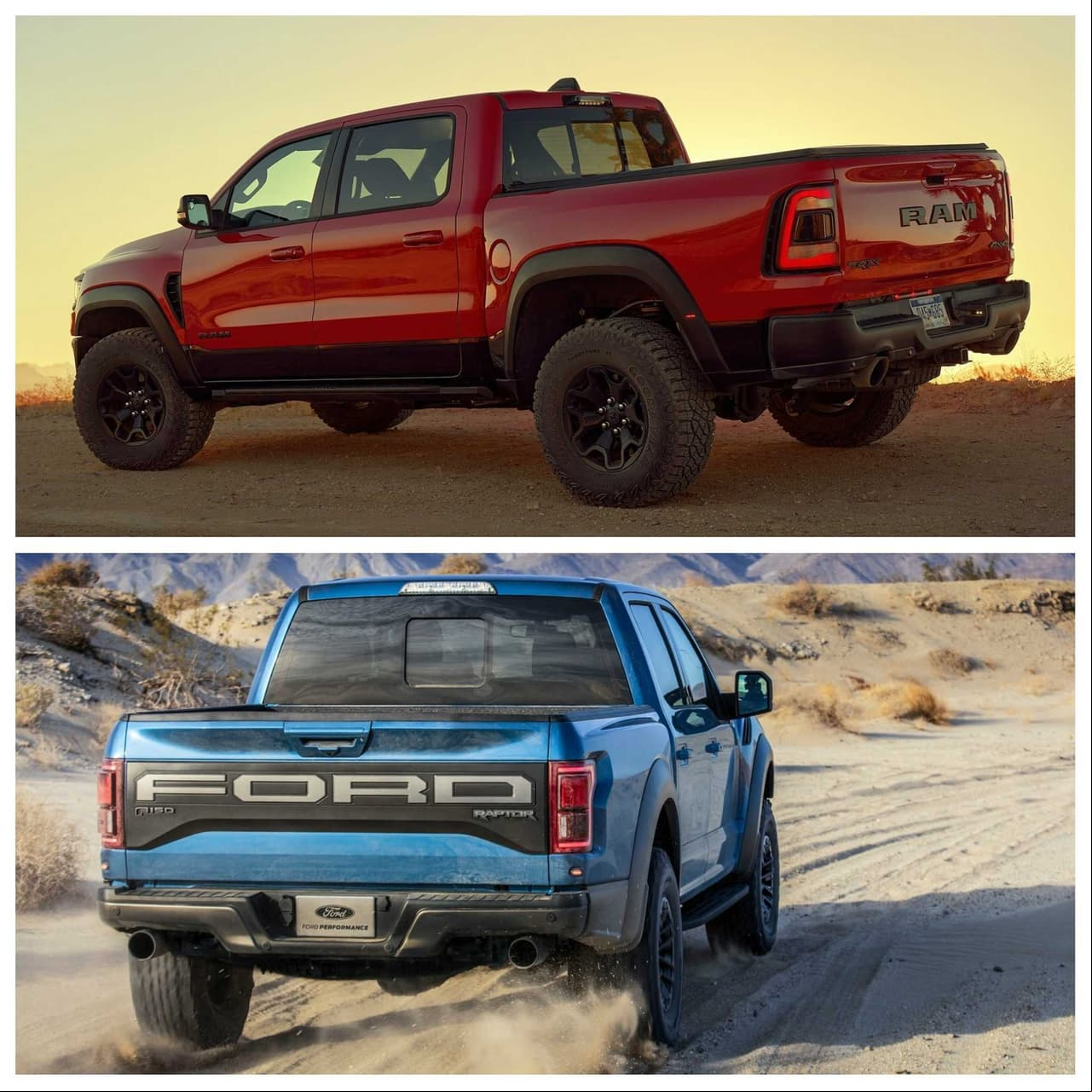Sea usted el juez: Ram 1500 TRX vs. Ford F-150 Raptor