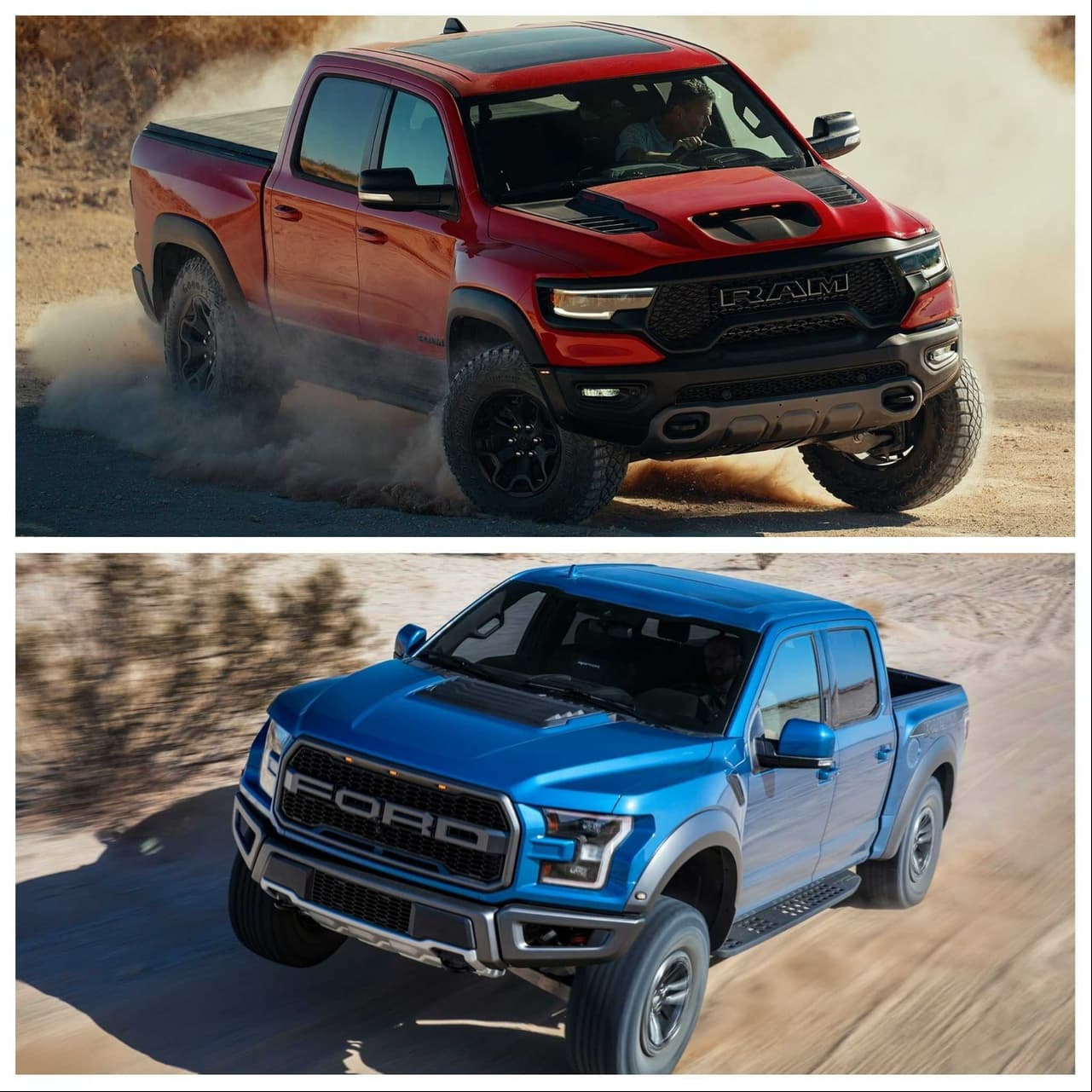Sea usted el juez: Ram 1500 TRX vs. Ford F-150 Raptor