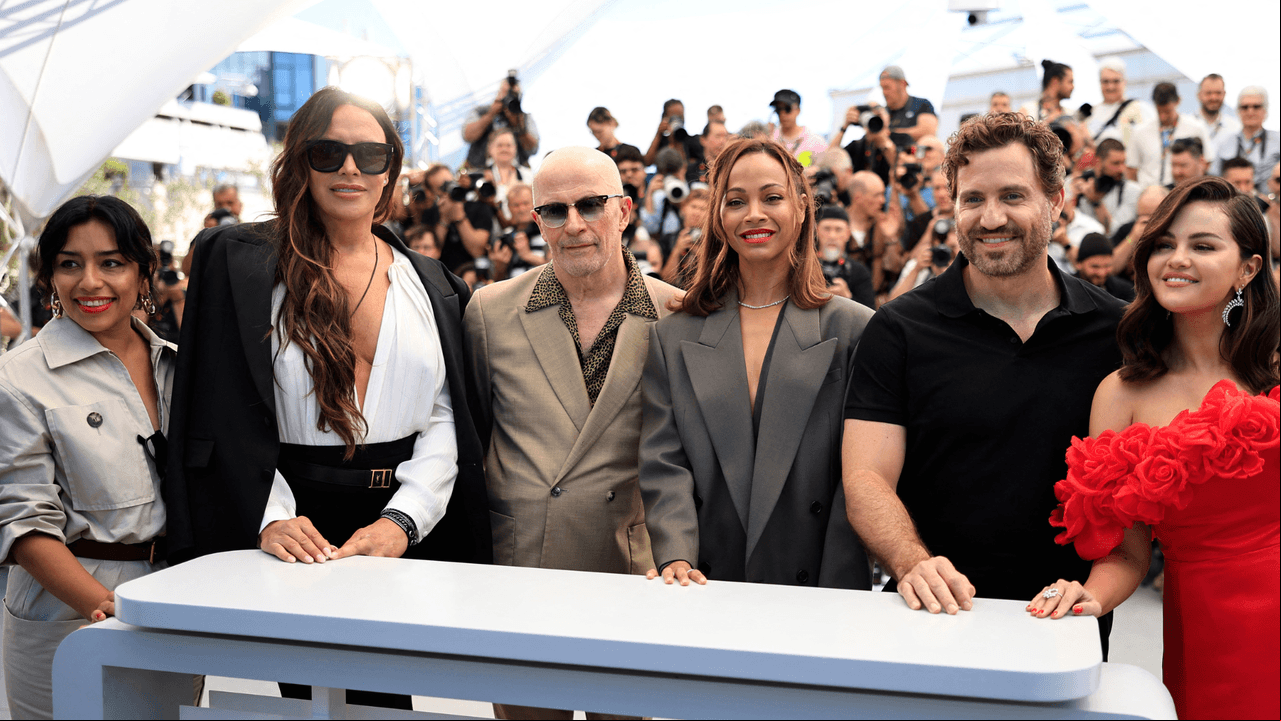 Adriana Paz, Karla Sofía Gascón, Zoe Saldaña, Edagar Ramírez y Selena Gómez conforman el reparto de 'Emilia Pérez'.