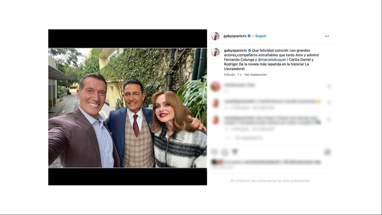 Fernando Colunga, Gaby Spanic y Marcelo Buquet se reencontraron a 26 años de 'La Usurpadora'.