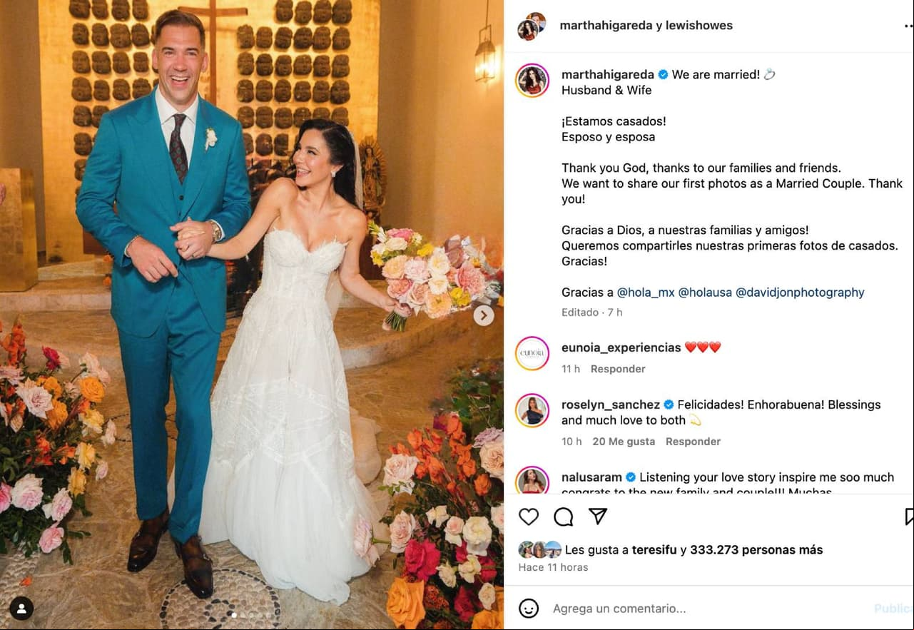 Martha Higareda, boda.