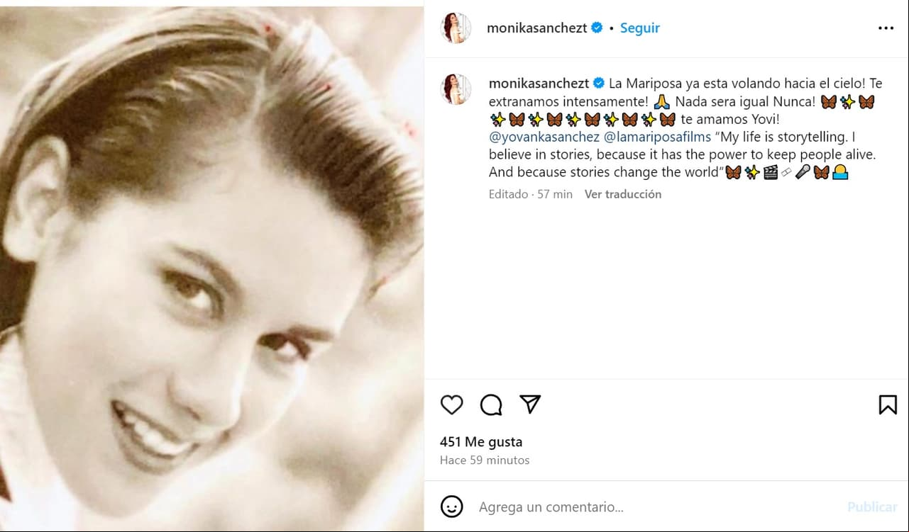 Mónika Sánchez mostró su dolor ante la muerte de su hermana Yovanka Sanchéz