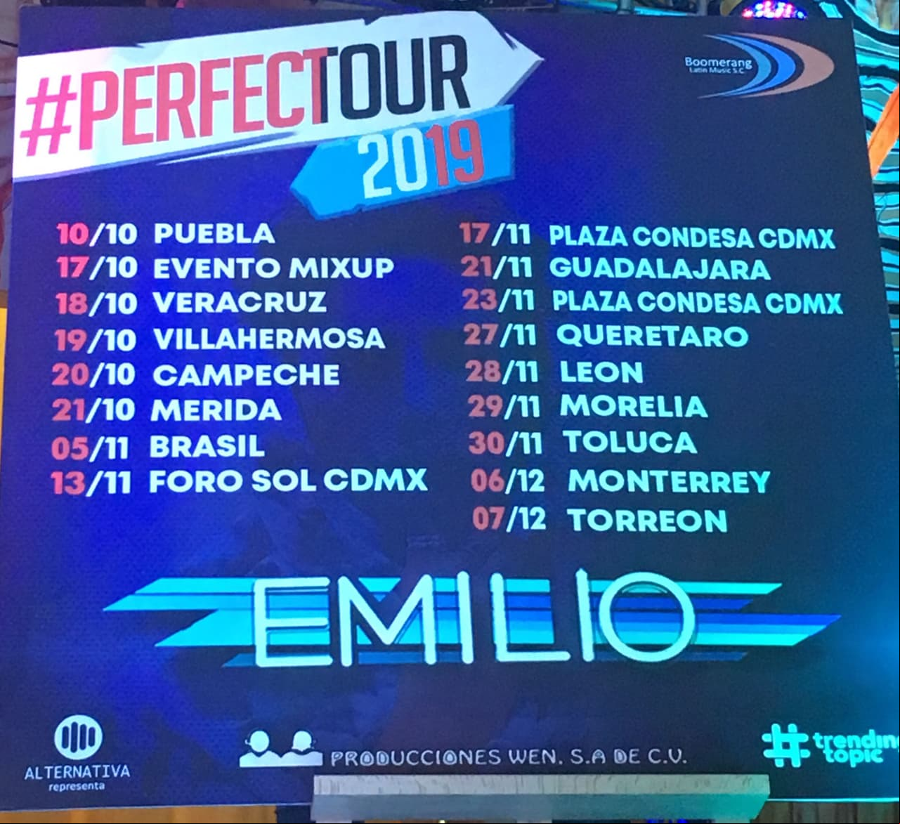 La primera etapa de #Perfectour se llevará a cabo en el último trimestre del 2019.