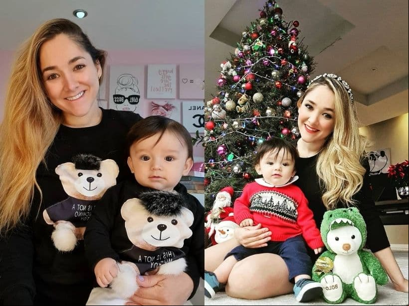 Sherlyn enterneció a sus más de tres millones de seguidores en Instagram con una fotografía en la que presumió el mismo look de su hijo André, quien en una foto anterior lució encantador con su suéter navideño.
