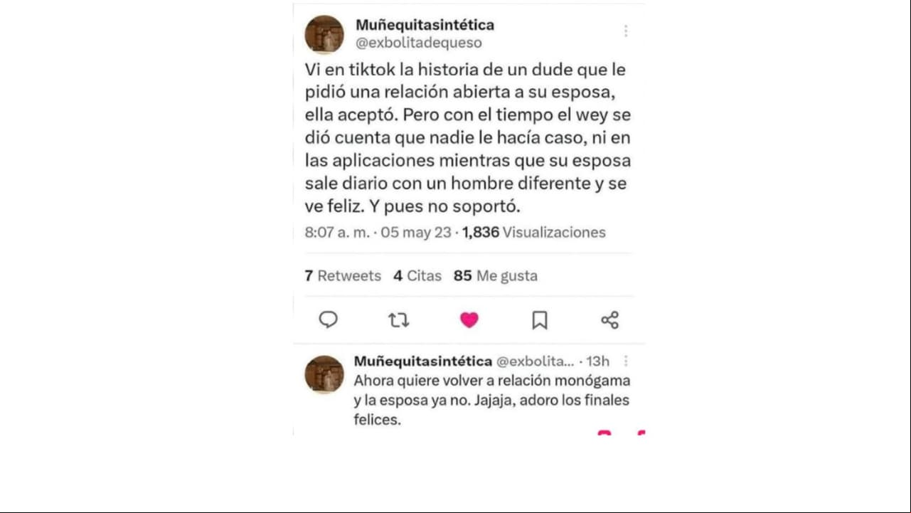 Las relaciones abiertas no siempre salen bien (para el que la propone).