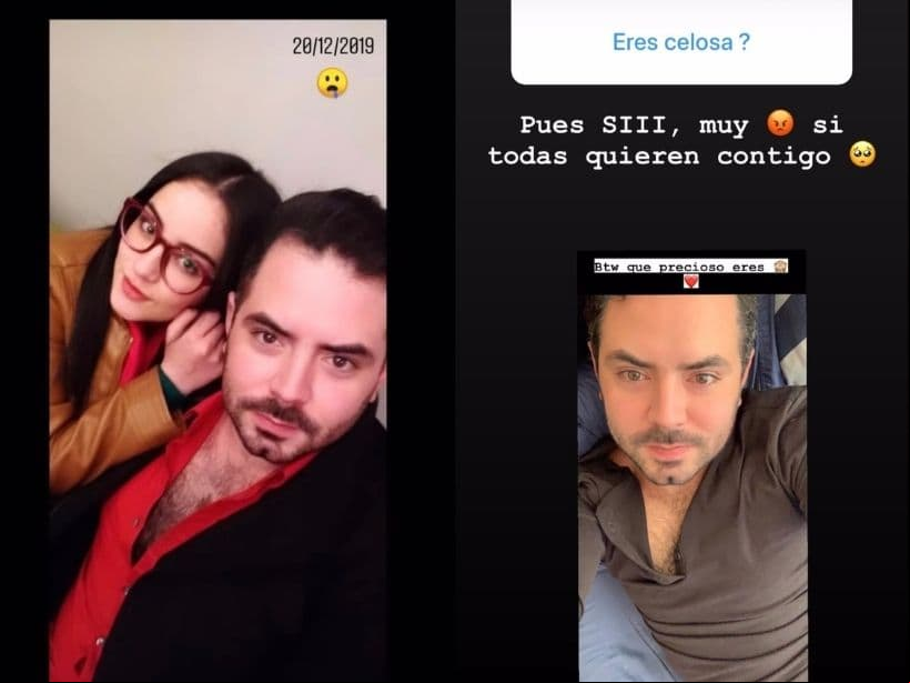 La primera vez que se dejó ver en sus historias de Instagram junto a José Eduardo Derbez fue el 20 de diciembre de 2019, mientras que el 23 de marzo publicó su primera fotografía junto al actor en su feed.