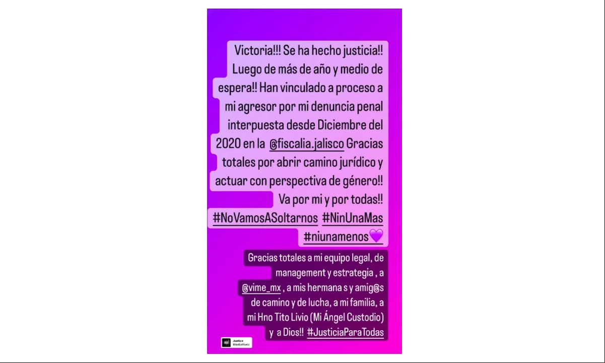 Mensaje de celebración de Vanessa Bauche