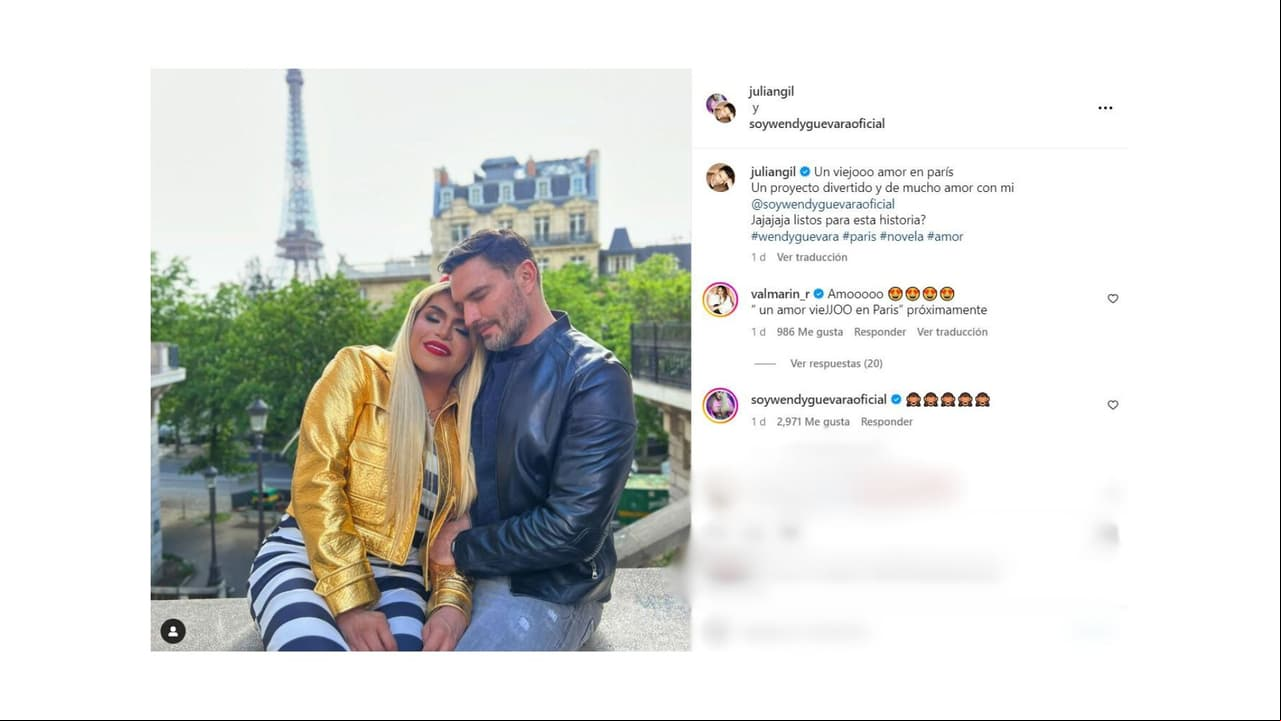 Wendy y Julián Gil grabarán mini serie en París para los Juegos Olímpicos 2024.