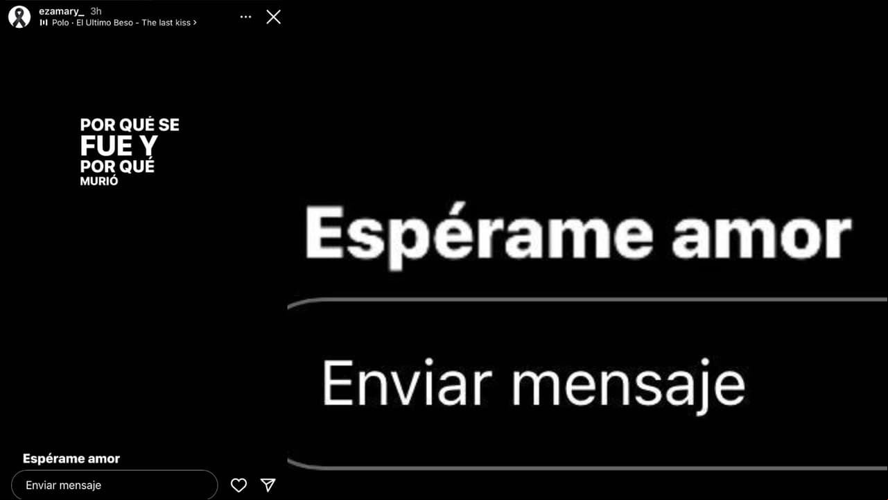 Eza Mary, esposa de Lefty SM, publicó este mensaje en Instagram la madrugada de este lunes 4 de septiembre y horas después lo eliminó sin dar mayores detalles.