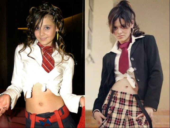 En 2005 formó parte de ‘Rebelde’, donde dio vida a ‘Bianca’, llegando así el primer cambio, cuando modificó su melena negra con rayos rubios y castaños.