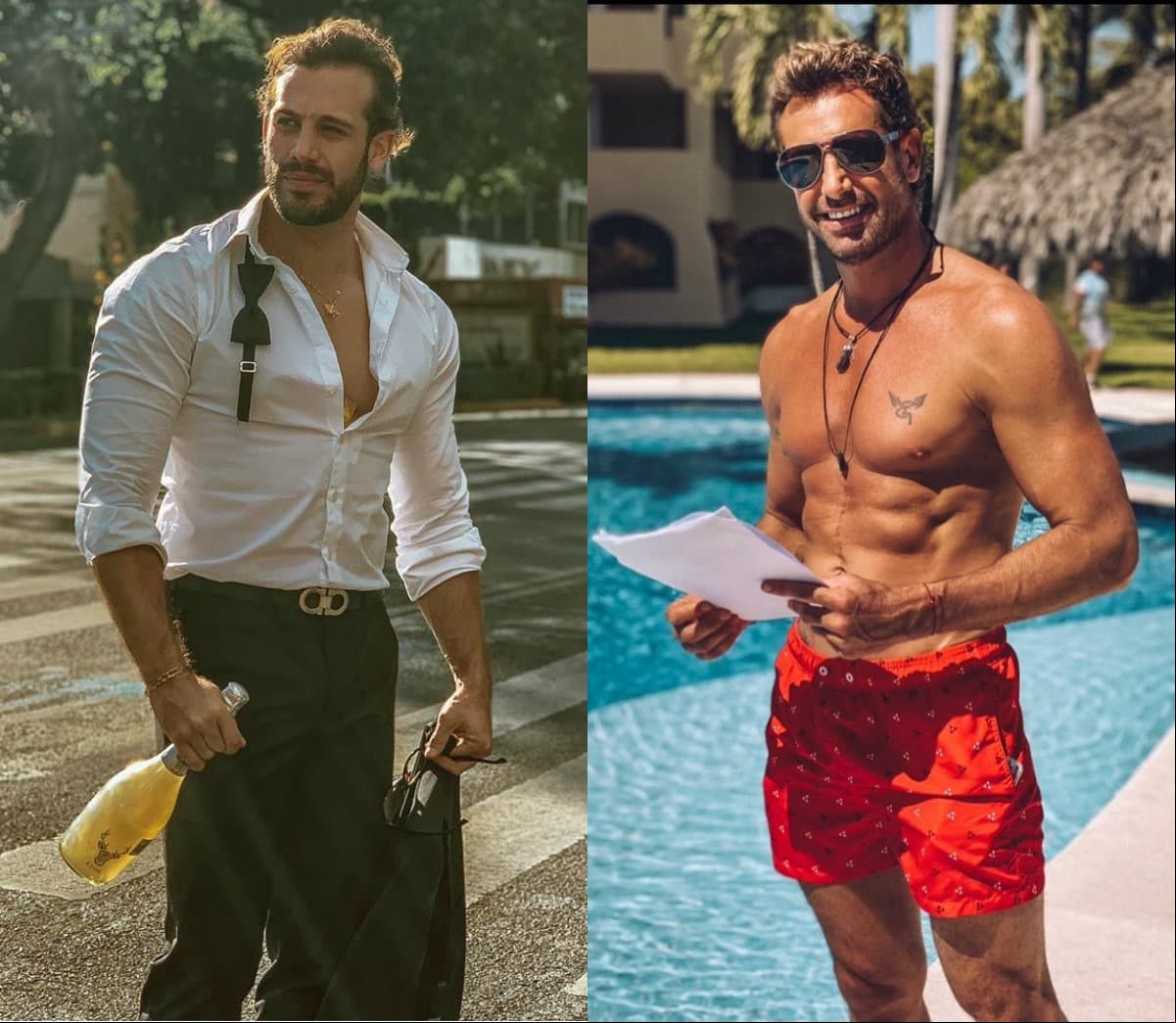 Gabriel Soto y Lambda García acapararon titulares porque según varios medios de comunicación son idénticos. Al parecer el protagonista de telenovelas y el conductor de Hoy no solo se parecen de la cara, sino también en que ambos son poseedores de un cuerpo atlético.