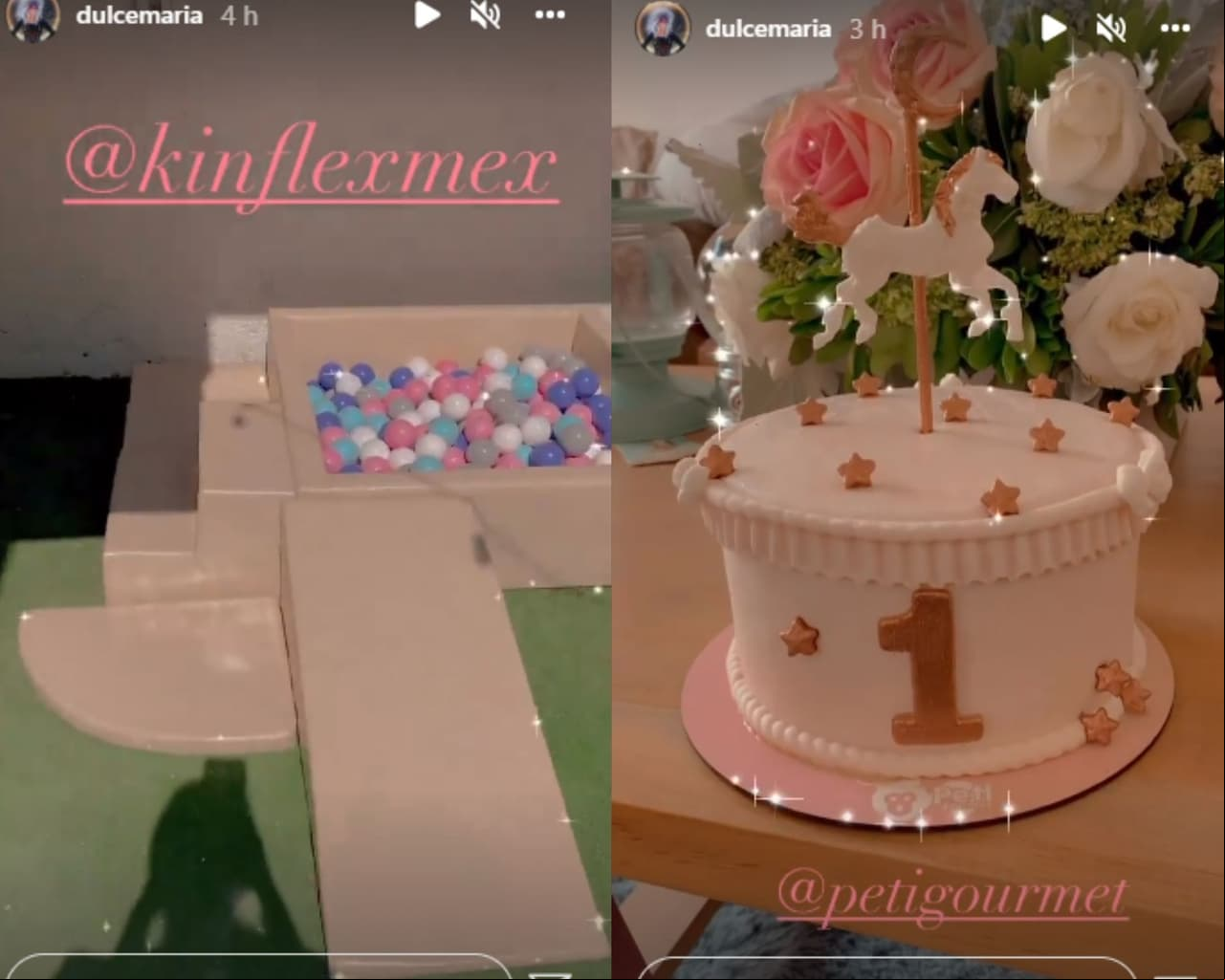 Dulce María presumió algunos detalles del primer cumpleaños de su hija María Paula.