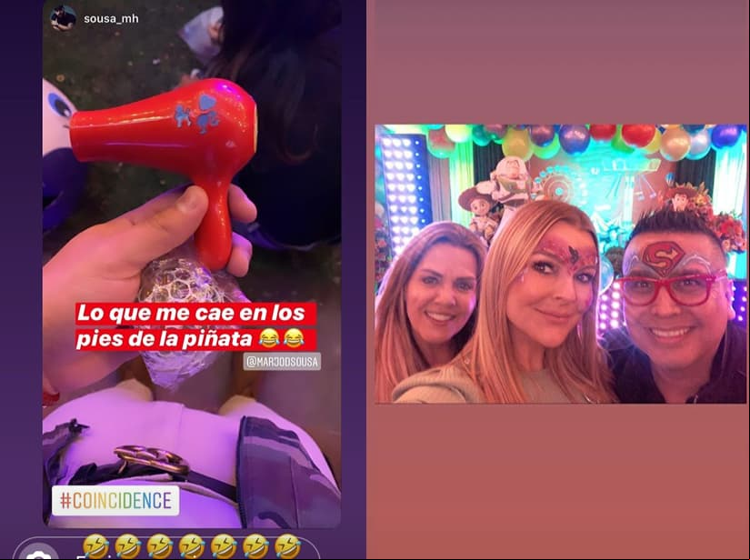 La celebración también tuvo una piñata y una persona encargada de hacer el maquillaje de fantasía, por ello Marjorie aparece con una tiara pintada en su frente.