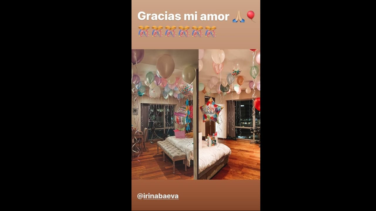 Gabriel Soto llenó su casa con globos de colores y letreros de ‘Feliz cumpleaños’, pero en una de las publicaciones señaló que la responsable fue Irina Baeva.