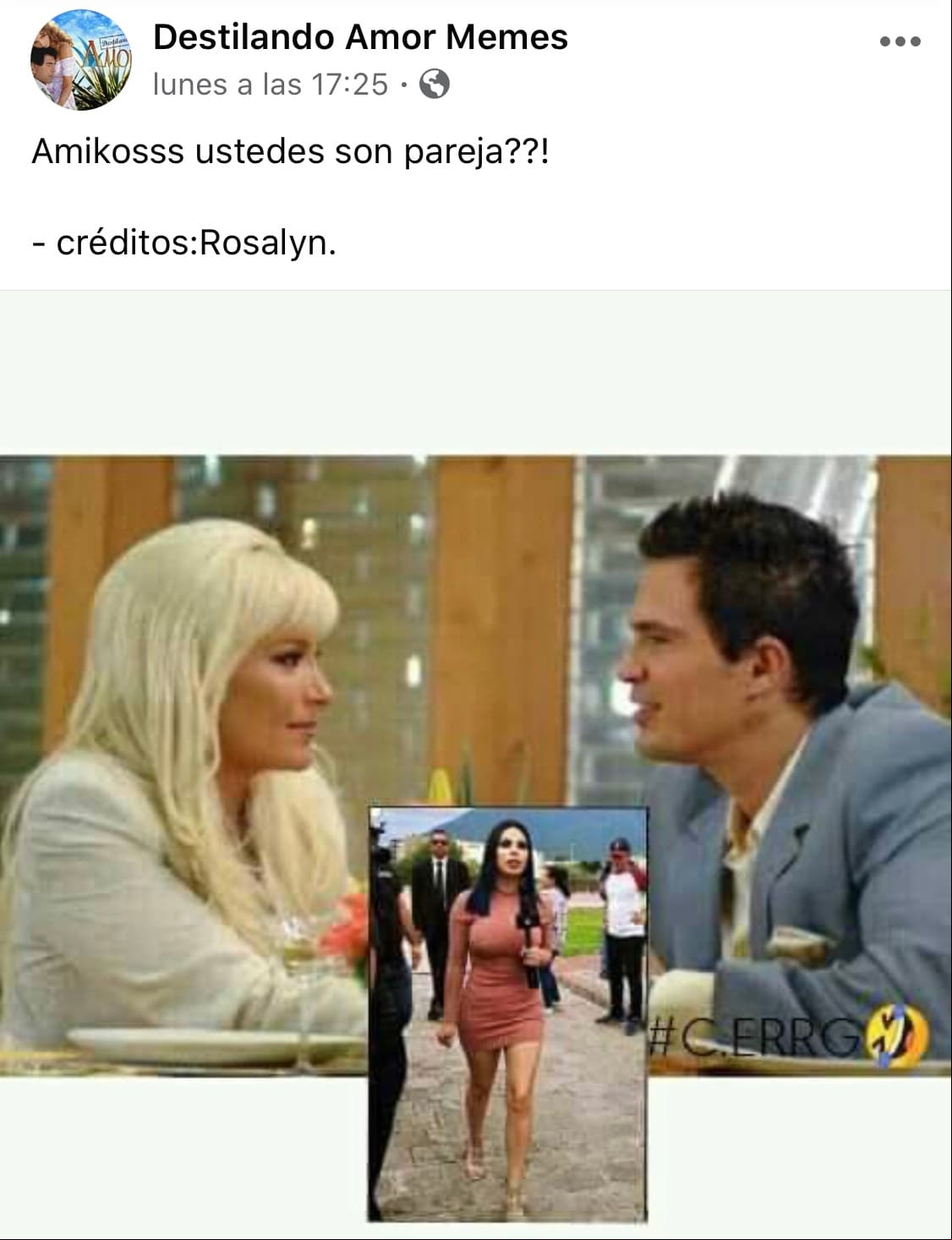 Sin imaginar que serían sorprendidos por sus respectivas parejas, 'Isadora' y 'Francisco' se reúnen en una cafetería. Sin embargo, minutos después llegarían 'Rodrigo' y 'Sofía' para encararlos; la usuaria Rosalyn creó esta diapositiva, en donde incluye a Lizbeth Rodríguez, quien es famosa por conducir un programa que expone la infidelidad en pareja.