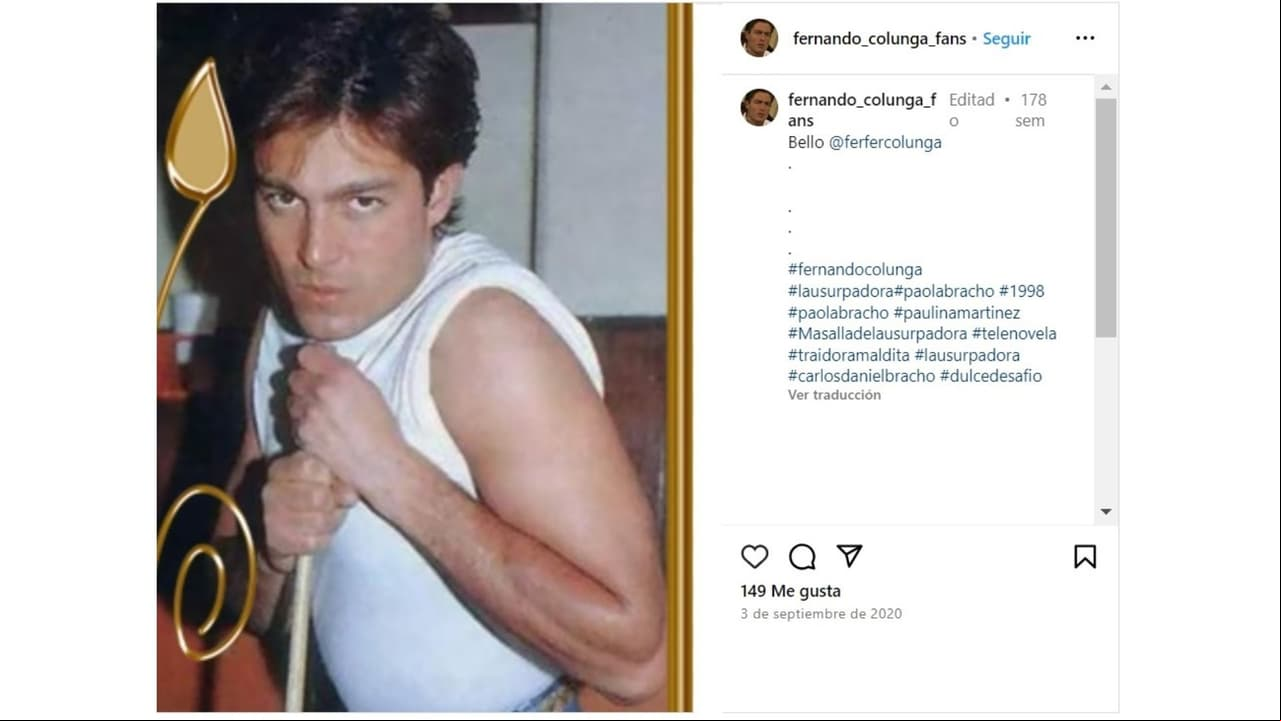 Fernando Colunga en su juventud.
