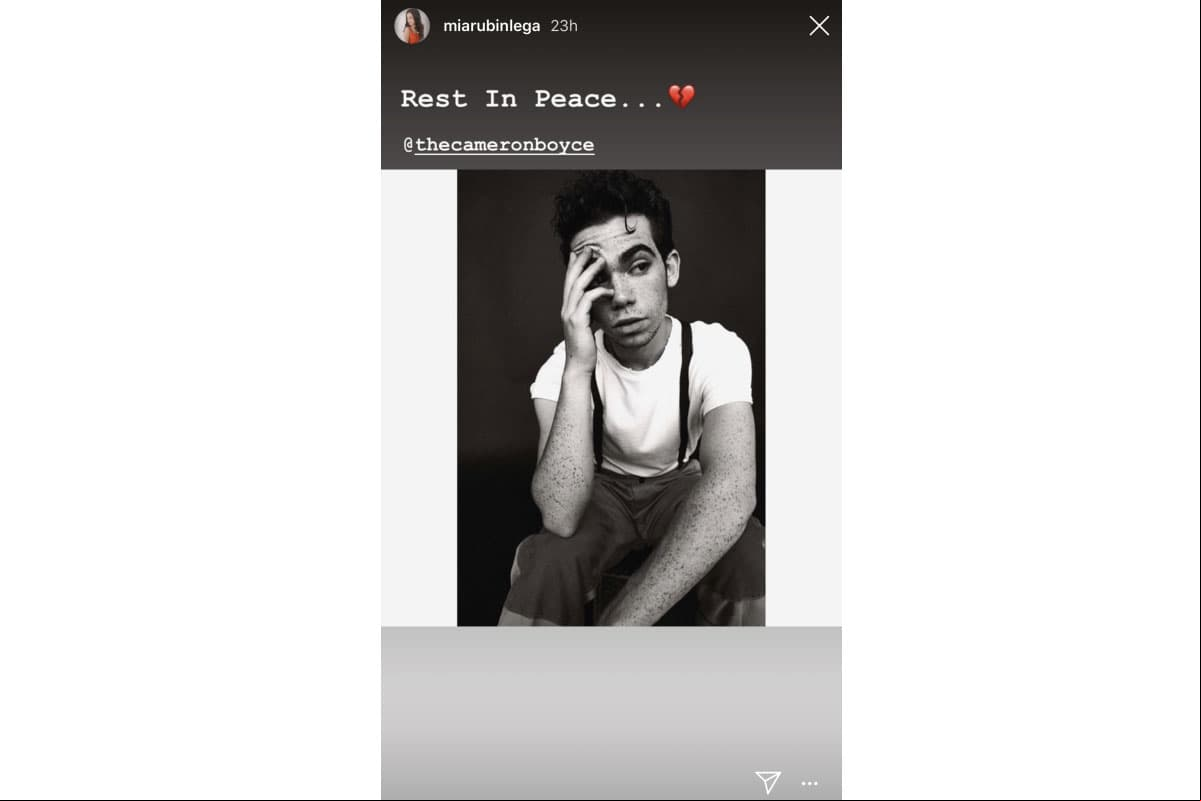 Mía Rubín lamentó la muerte de Cameron Boyce de esta manera