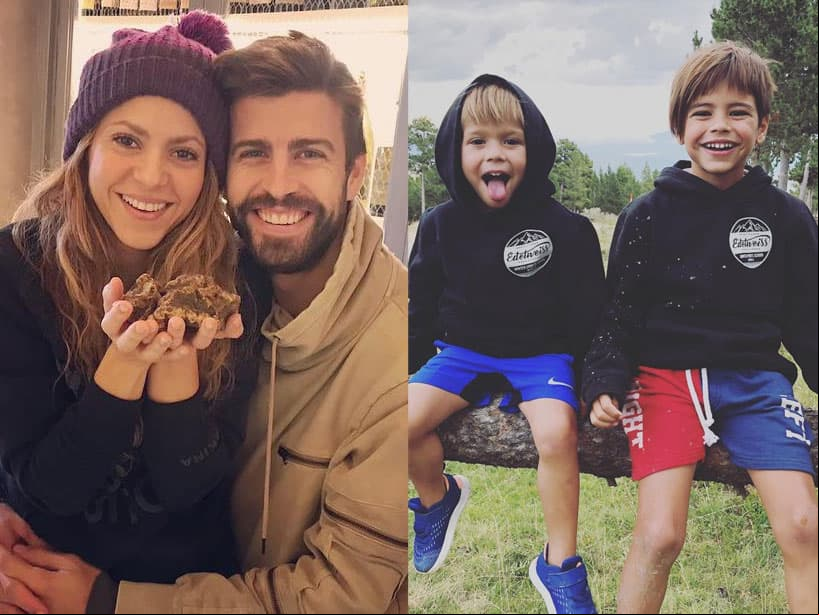 Gerard Piqué y Shakira compartieron su primera fotografía familiar de este año.