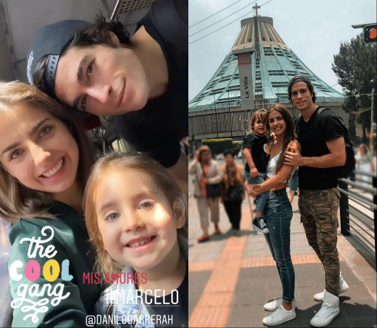 Los artistas posaron junto a Marcelo como toda una familia