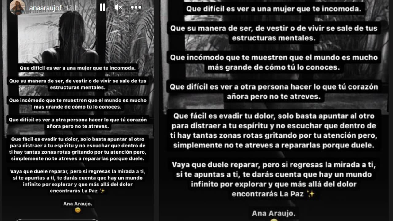 Esta es la carta que publicó Ana Araujo en medio de la polémica por su presunta relación amorosa con Marco Lavin.