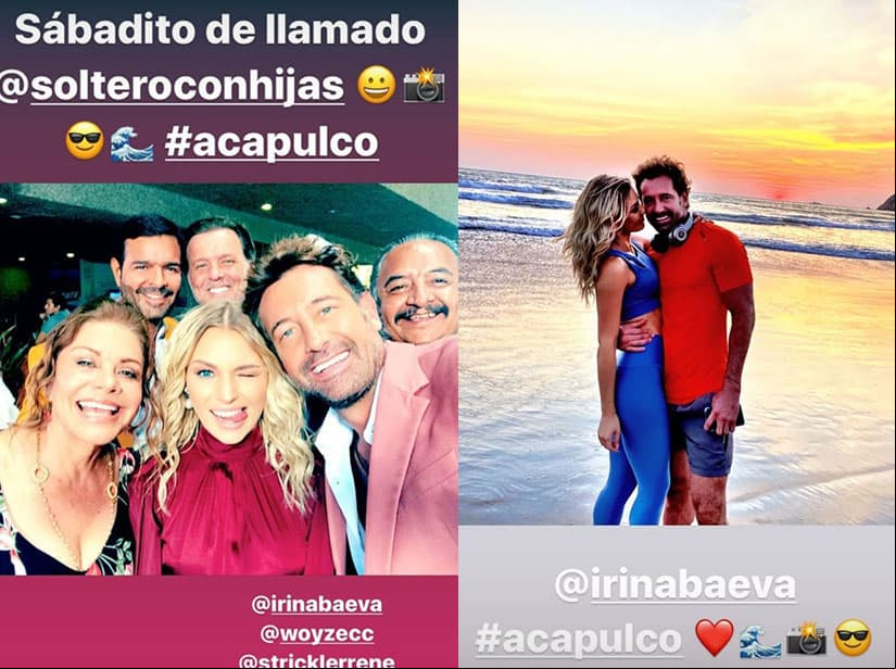 Gabriel Soto e Irina Baeva durante las grabaciones de 'Soltero con hijas'