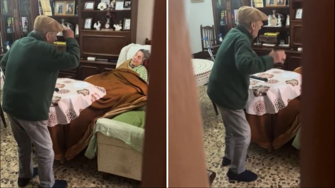 Abuelito baila a su esposa con Alzheimer para ponerla de buenas