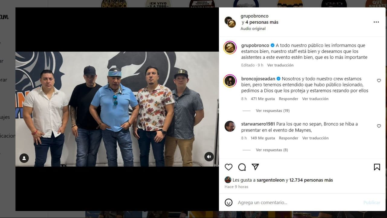 Grupo Bronco se presentaría en evento político donde se desplomó el escenario.