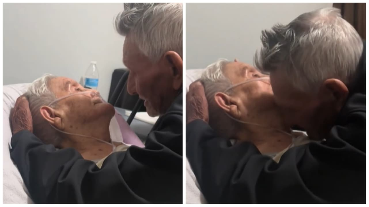 Abuelito se despide de su esposa en su lecho de muerte tras 73 años casados.