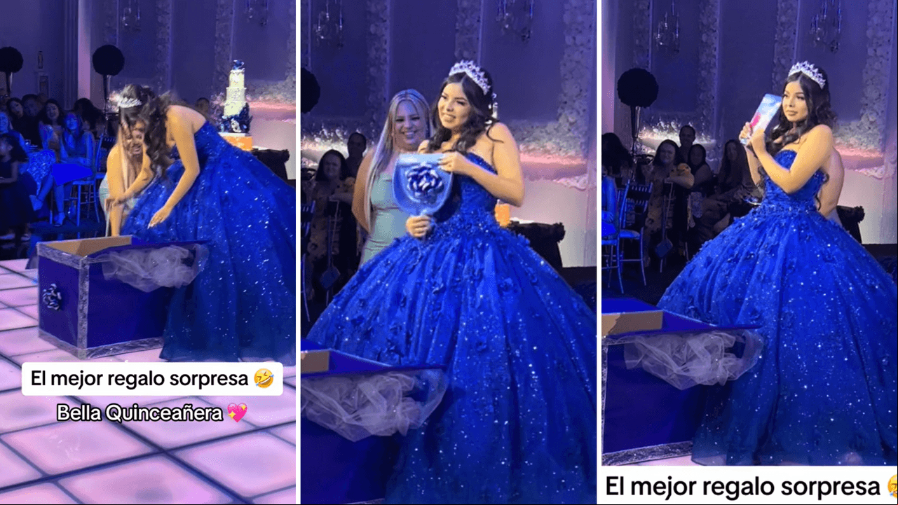 Quinceañera recibe productos de limpieza como regalo sorpresa en su fiesta: