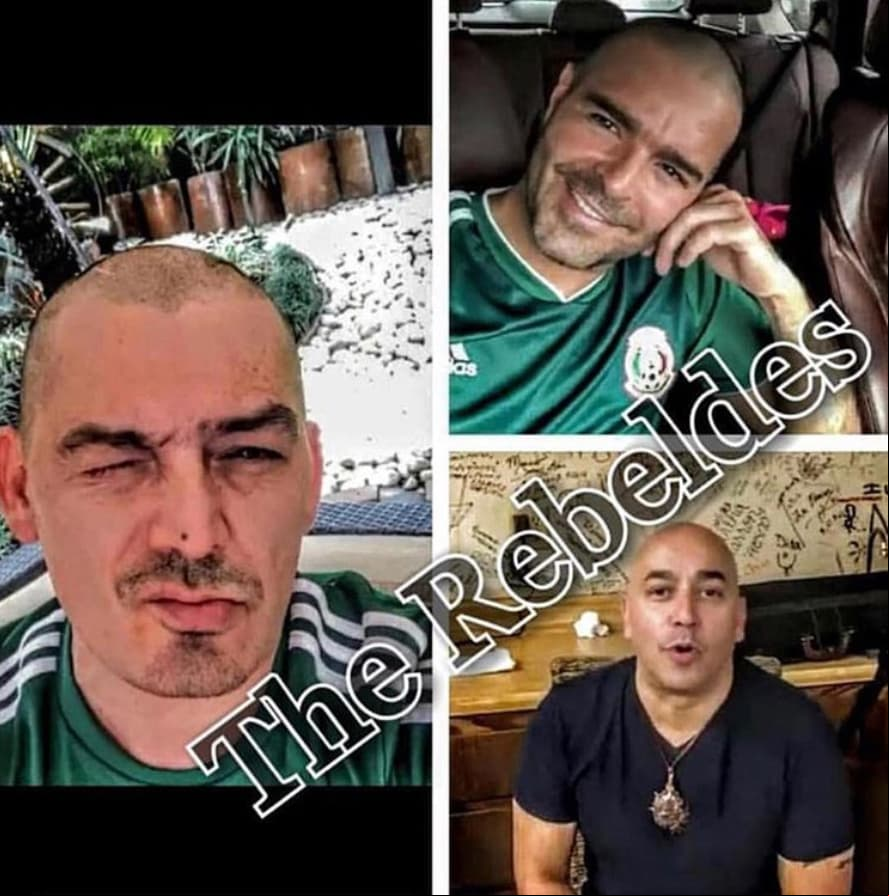 Así lucen Lupillo, José Manuel y Pablo despues de pagar su apuesta