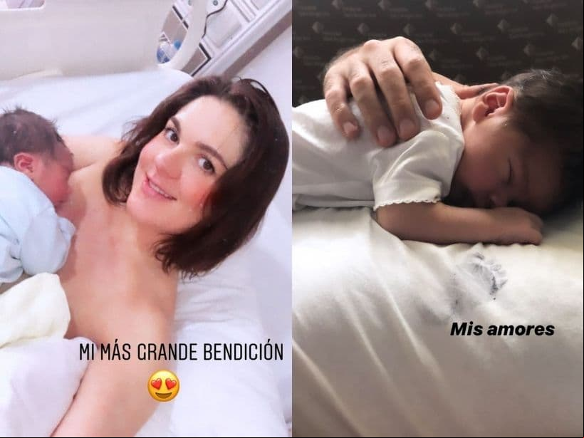 La nueva mamá presentó en redes sociales al nuevo integrante de la familia con un par de tiernas imágenes.