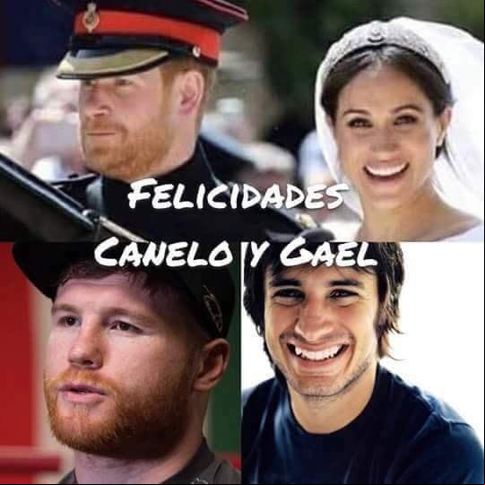 Gael García y el 'Canelo' son comparados por su parecido con el Príncipe Harry y Megan Markle
